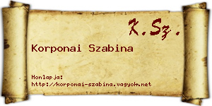 Korponai Szabina névjegykártya